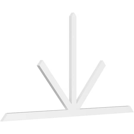 Ekena Millwork Saratoga Architectural Grade PVC Gable Bracket, 108"W x 58 1/2"H x 2"D x 4"F, 13/12 Pitch GBP108X59X0204SAR00